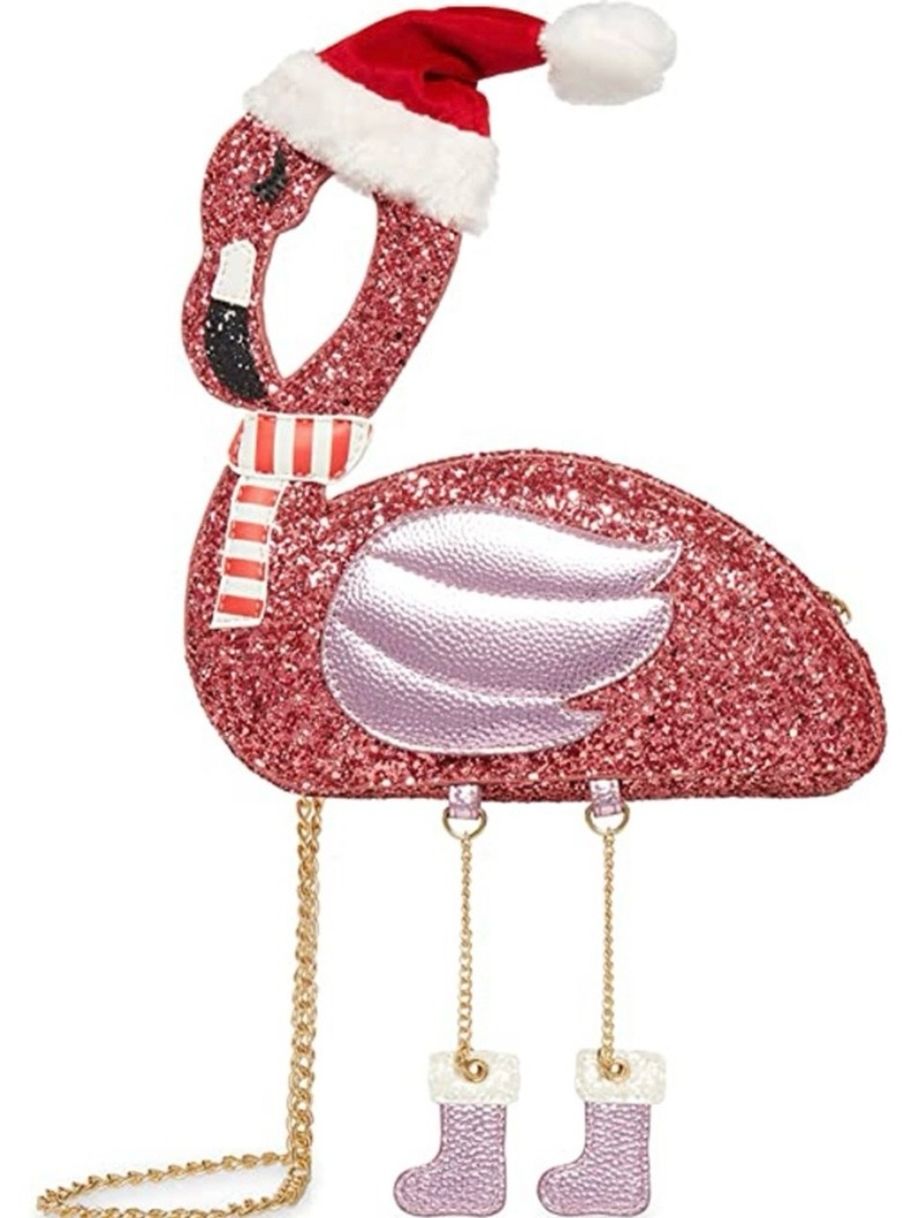 Betsey Johnson Santa flamingo purse NWT - Picture 4 of 7